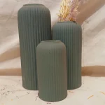 Ribbed Pipe Ceramic Vases – Set of 3 (1)