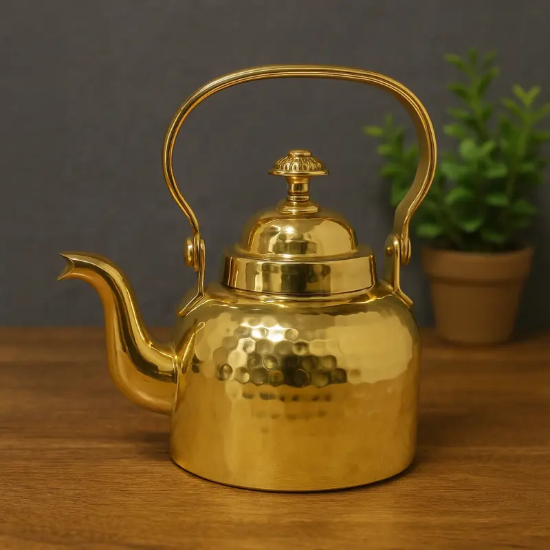 Brass Vintage Kettle with Lid – 6.5 Inches