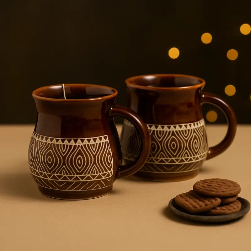 Ceramic Studio Pottery Coffee Mug Tea Cup (1 Piece, 300 ML, Microwave Safe, Dishwasher Safe)