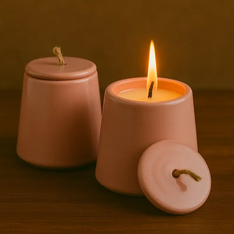 Blush Glow – Soy Wax Candle in Pink Ceramic Jar