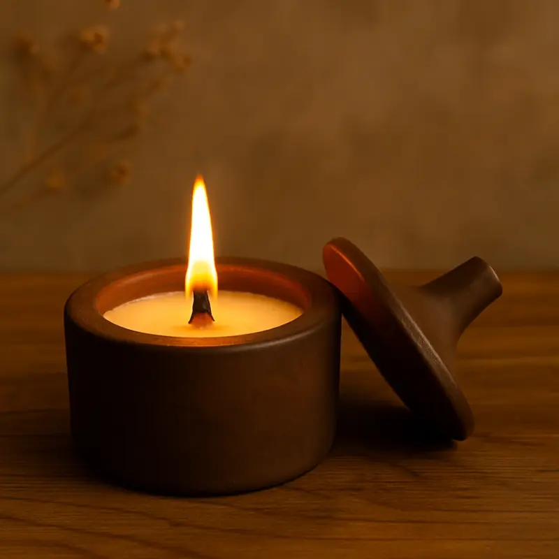 Chocolate Haze – Ceramic Candle with Wood Wick