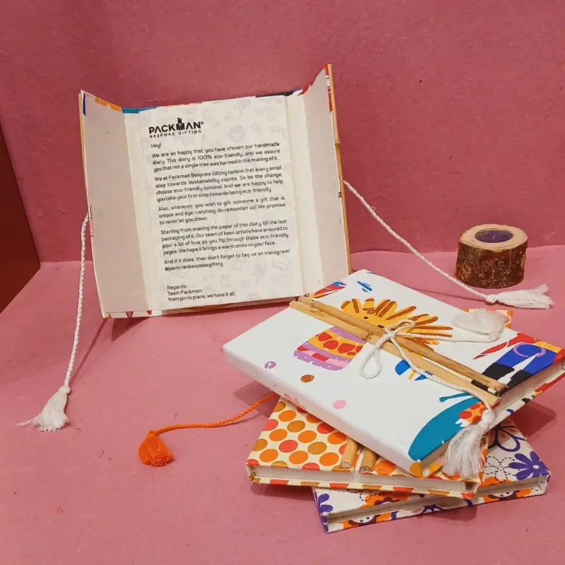 Handmade SEED Paper Notebook – A5 Printed Diary, Unruled, 98 Pages