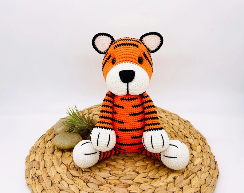 Crochet Tiger Pattern – Amigurumi Tiger Softie (Finished Size: 31.5cm)