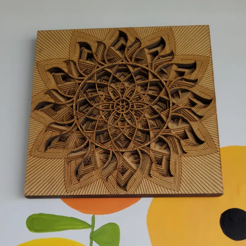 Handcrafted Wooden Mandala – Multi-Depth Layered Artwork