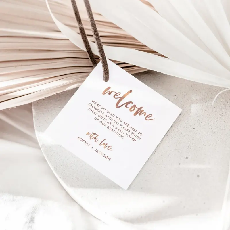 Casual Script Wedding Welcome Gift Bag or Basket Favor Tags