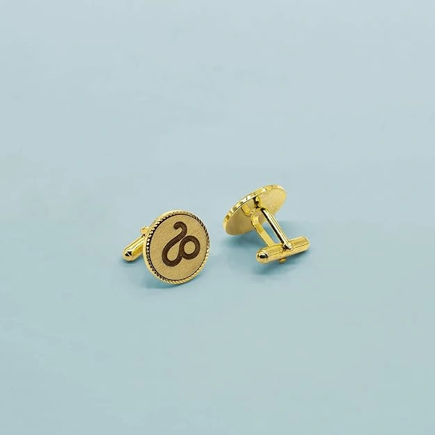 Wooden Round Cufflinks & Tie Pin Set for Men – Designer Corporate & Party Gift