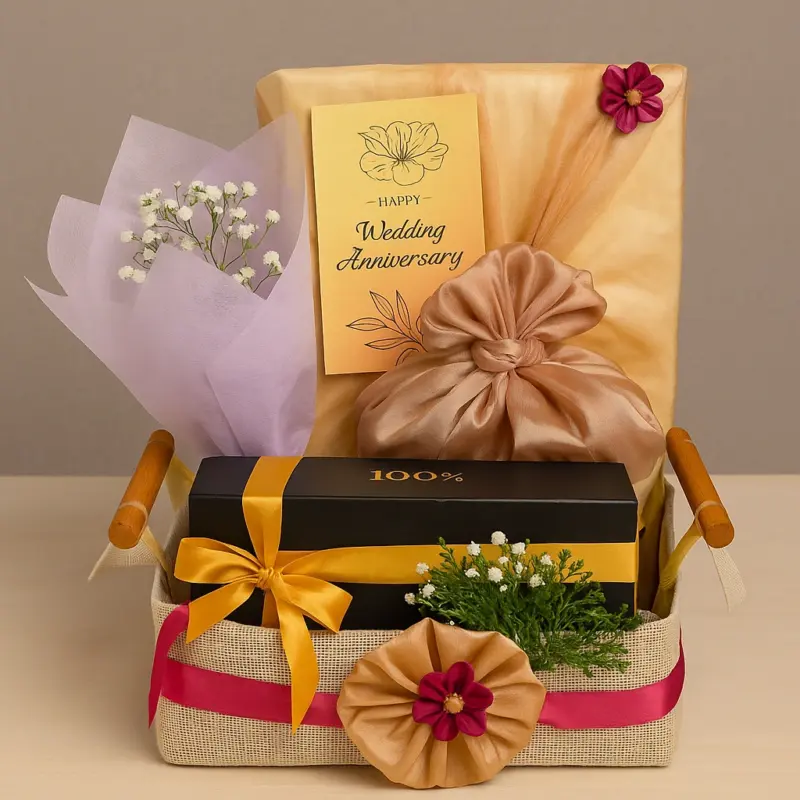 Forever Bloom Anniversary Hamper – Perfume & Elegant One-Piece Top