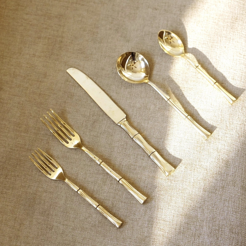 Brass Bamboo Cutlery – Set of 5