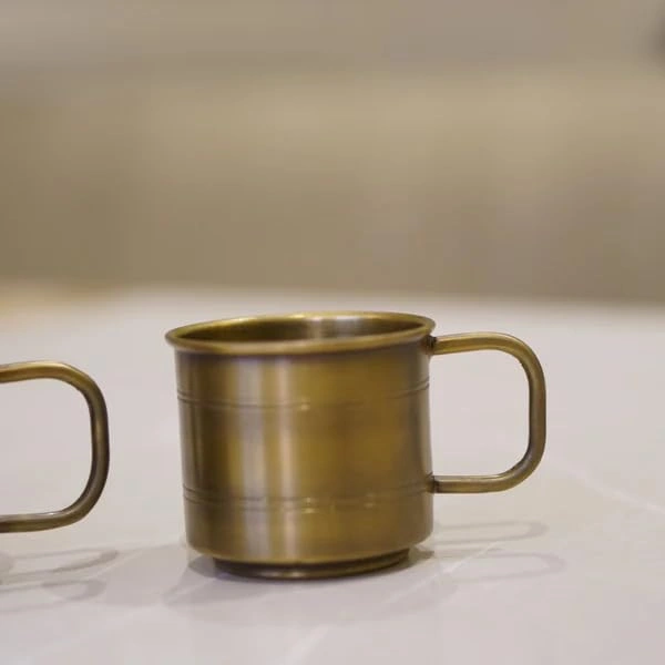 Brass Antique Coffee Mug | Coffee Tumbler | Coffee Mugs for Coffee, Tea and Milk | Dishwasher Safe Cup Set