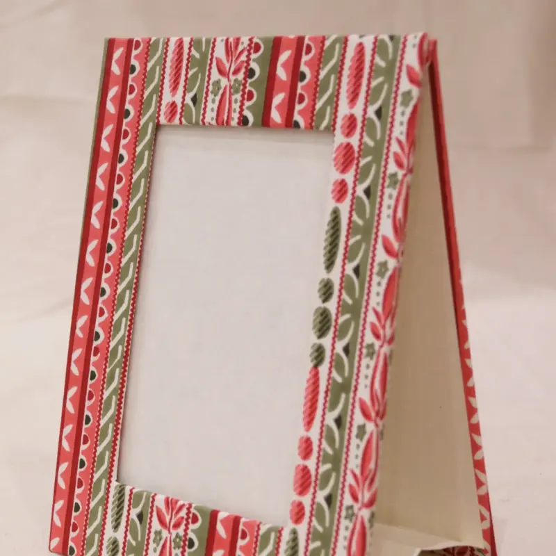 Tribal Striped Red-Green Fabric Photo Frame