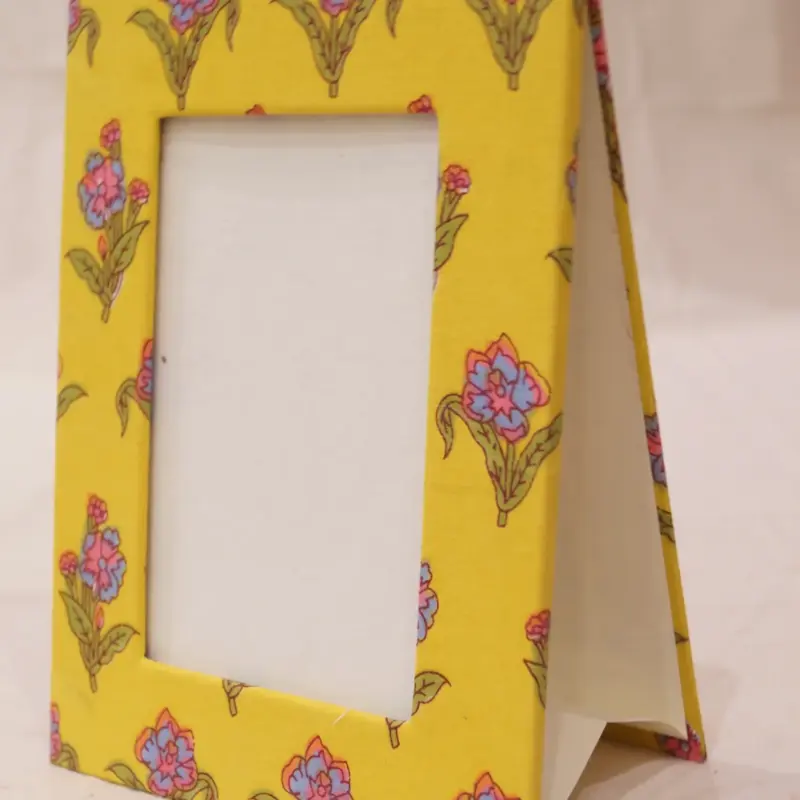 Yellow Floral Fabric Photo Frame