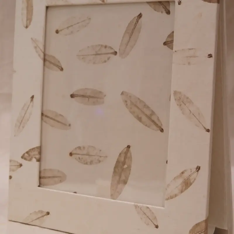 Handmade Paper Frame – Leaf Print