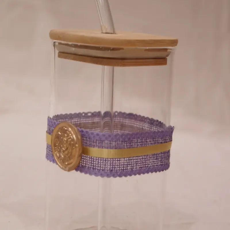 Eco Glass Jar with Bamboo Lid and Straw