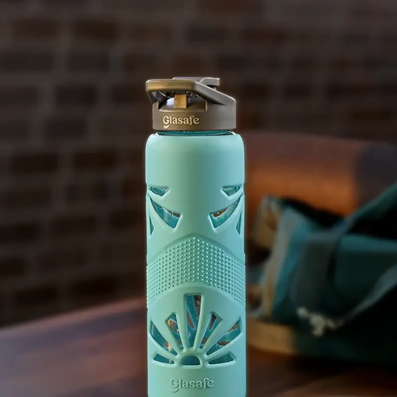 CLEAR GRIP BOTTLE – Mellow Mist (750ml) | Borosilicate Glass with Silicone Sleeve