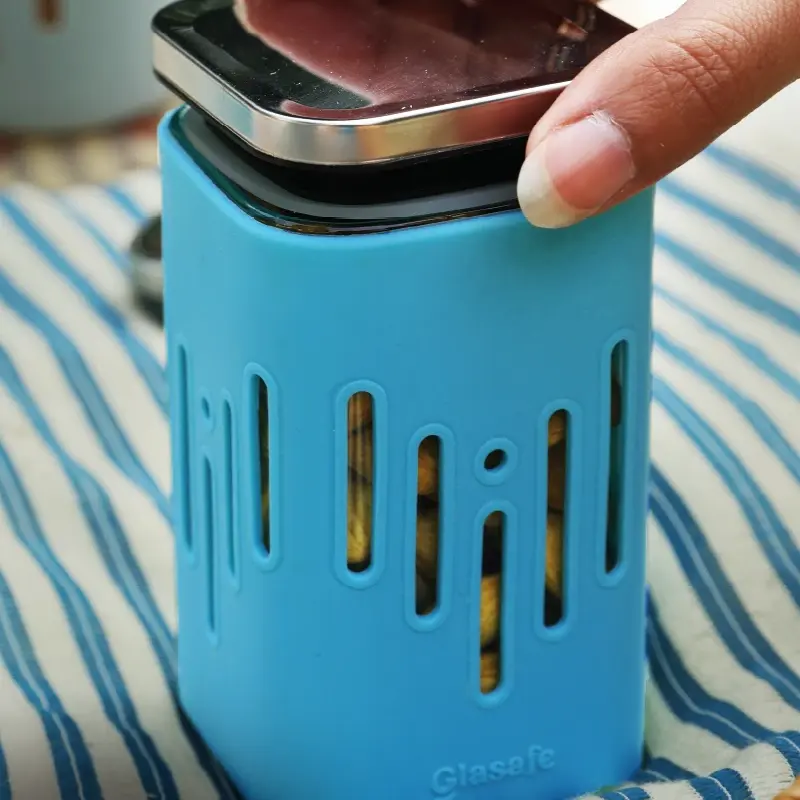 Glasafe Store ‘O’ Grip Glass Container – 250ml | Tranquil Teal