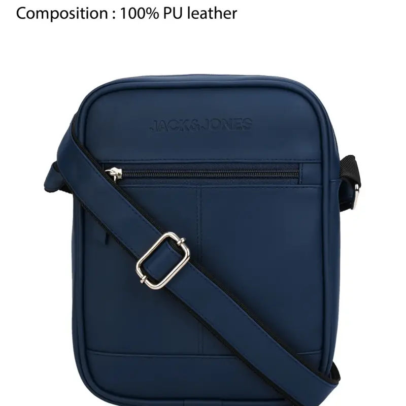 HUGO Sling – Blue | PU Leather | Cushioned Strap | 2.5L Capacity